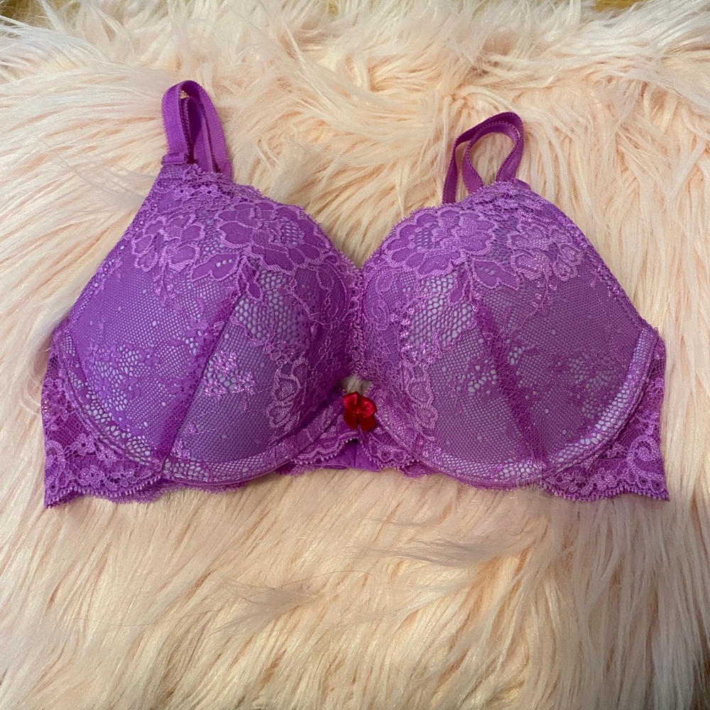 Dream angels push up bra 32C NWOT purple lace